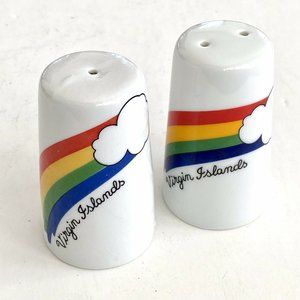Souvenir Vintage Virgin Islands Rainbow Salt And Pepper Shakers